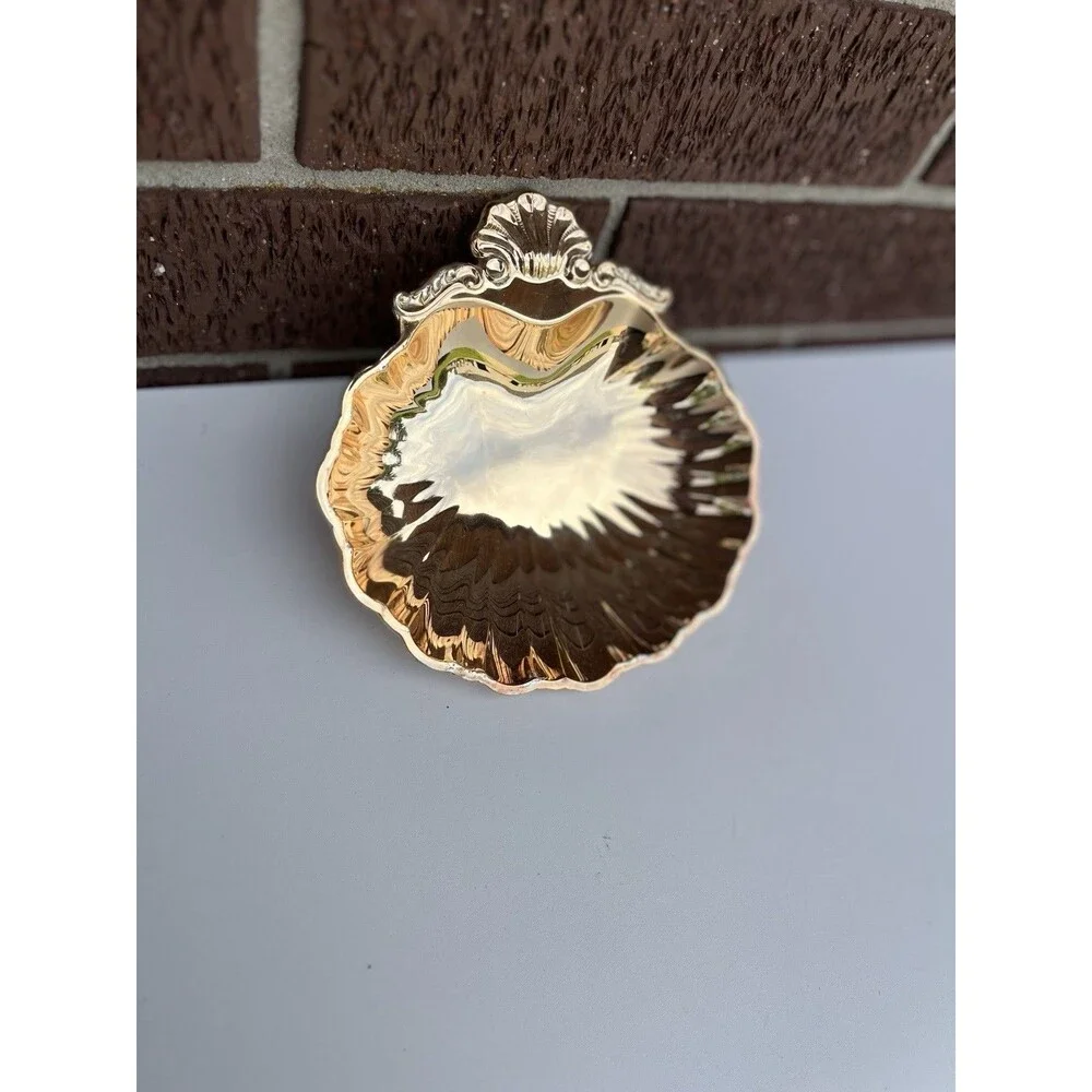 Vintage Silver Plated‎ Japanese Footed Shell Shaped Dish